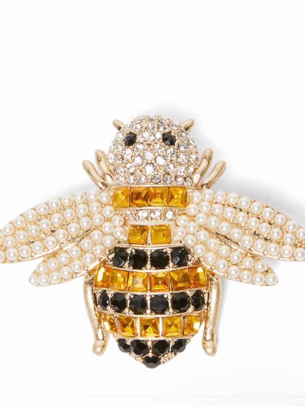 Max Mara Crystal Bee Brooch - Gold, Yellow, Black